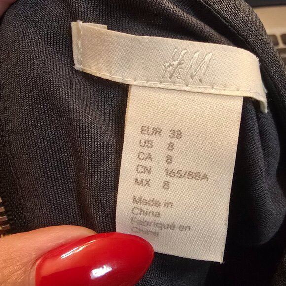 H&M Dark Gray Sheer Dress size 8 - Picture 7 of 7